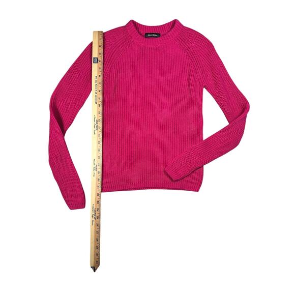 525 America Womens Size XS Hot Pink Knit Jane Crewneck Shaker Sweater - Picture 5 of 5